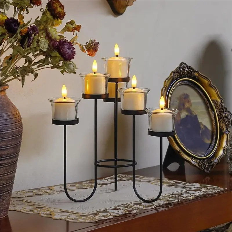 LED Votive Tea Light Candles Rechargeable Small Flameless With Remote Function Control, 2/4/6/8 Hour Timer, 1.5