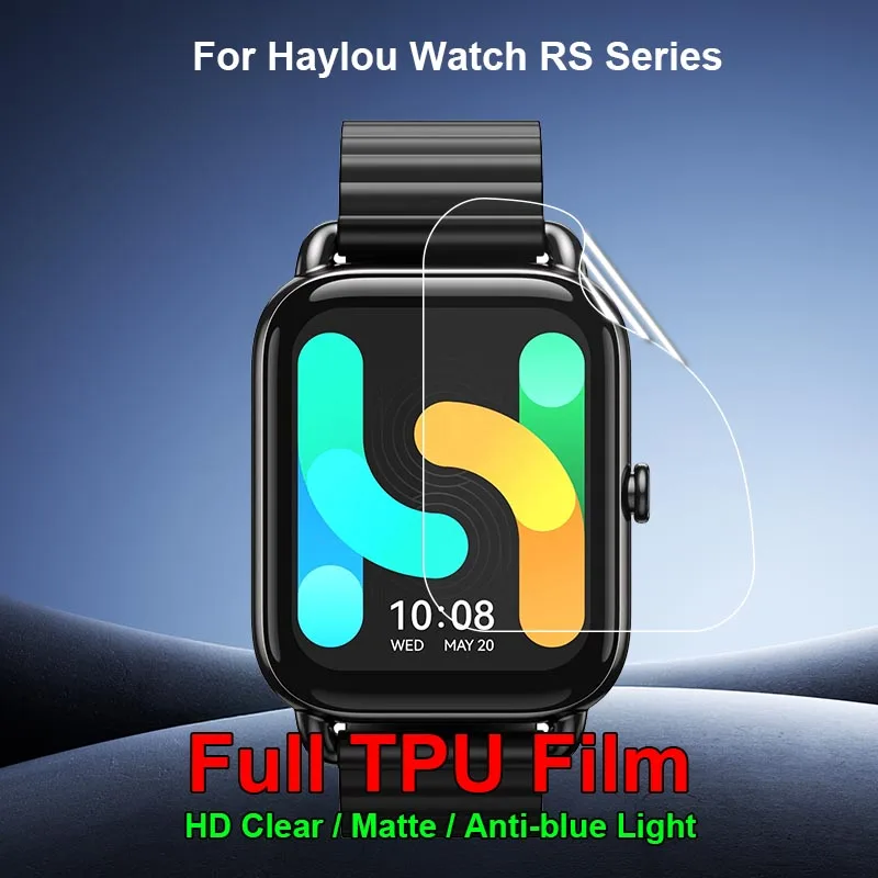 For Haylou Watch RS5 RS4 Plus SmartWatch Clear Slim Repairable Soft TPU Hydrogel Film Screen Protector -Not Tempered Glass