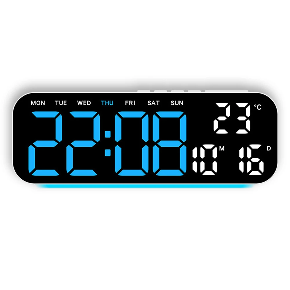 RGB Ambient Light Alarm Clock Stylish Desk Clock With Colorful Night Light Bedroom Living Room Decoration Supplies