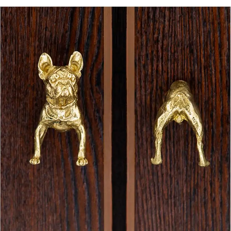 animal modeling cabinet handles Light luxury brass material  for furniture drawer dresser single hole handle