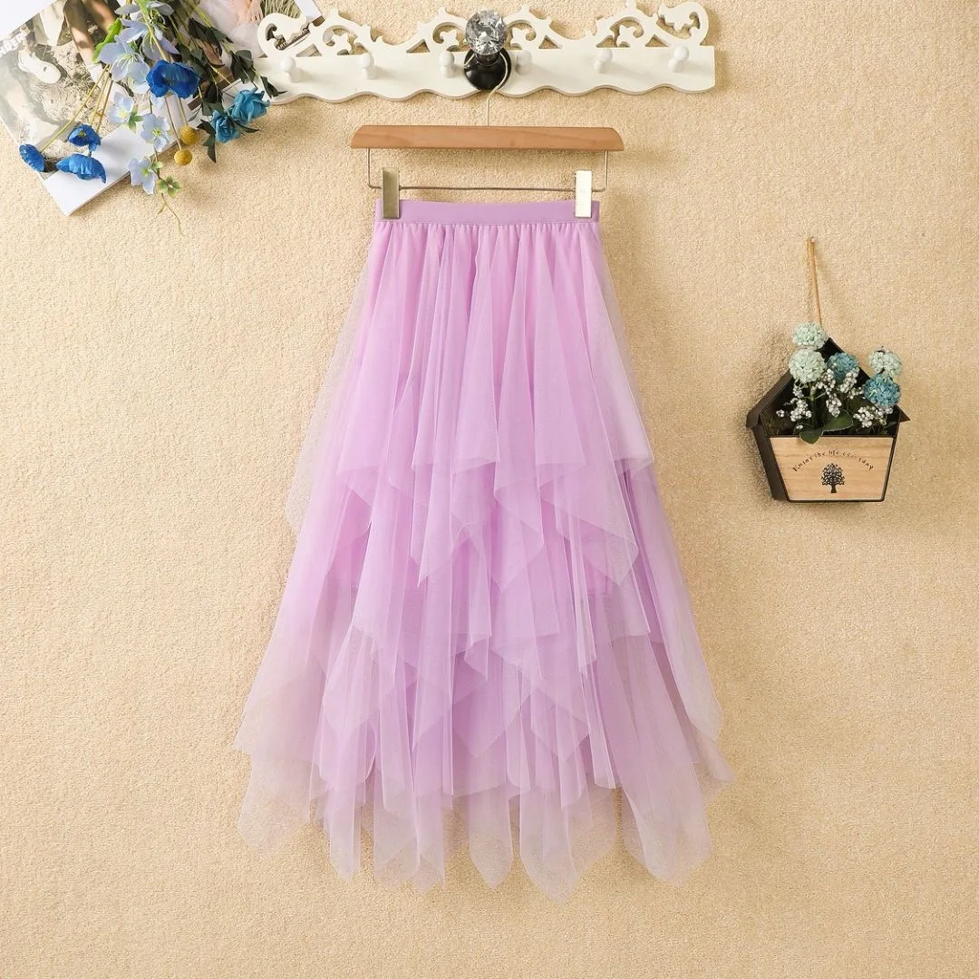 Asymmetrical Skirt MultiTiered Layered Ruffled Skirt Pleated High Waistband Skirt Carnival Celebration Voluminous Skirts
