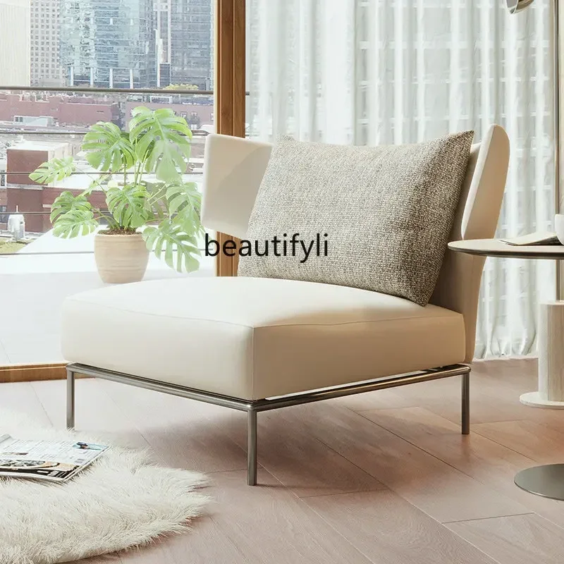 cc182R11 أريكة جلدية فاخرة واحدة لغرفة المعيشة كرسي إيطالي أريكة ترفيهية نموذج مصمم #3