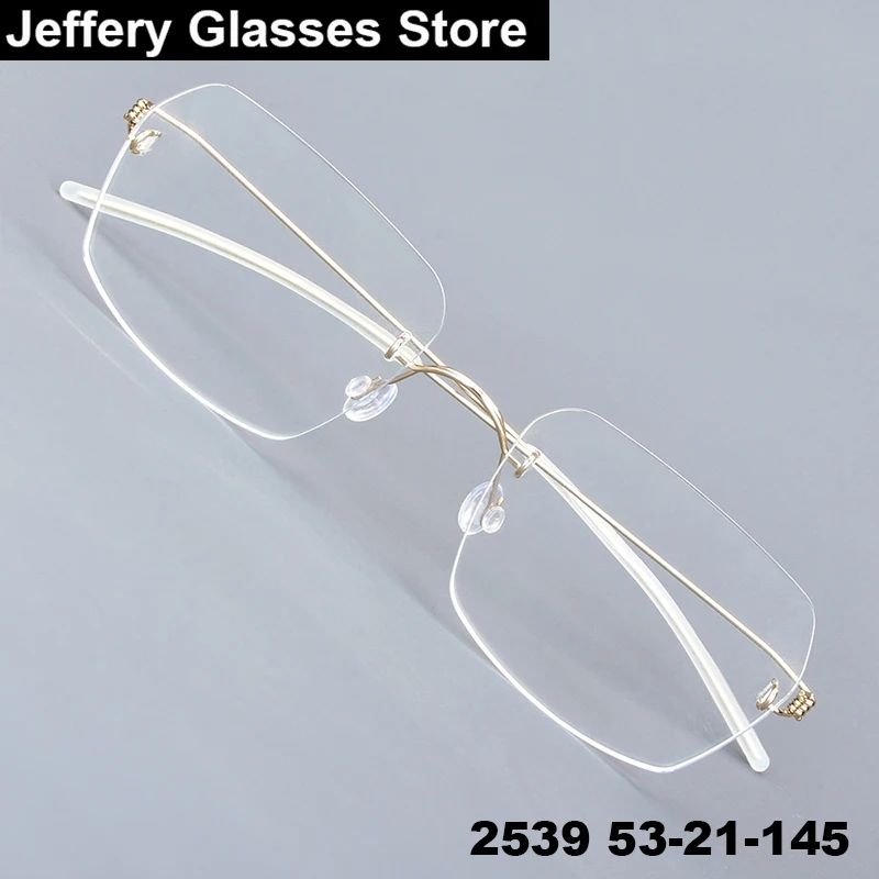 

Fashion Polygon Rimless Glasses Frame Men Women Screwless Ultralight Eyeglasses Denmark Brand 2539 Handmade Frameless Eyeware