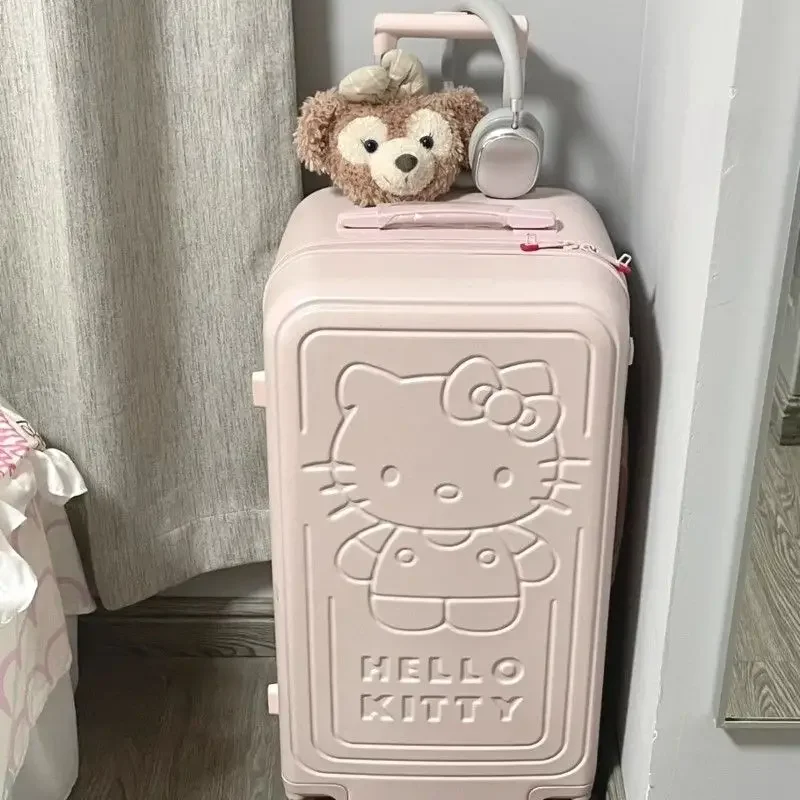 Sanrio HelloKitty Suitcase Female Student Cute Cartoon Large Capacity Travel Business Trip Pink Trolley Suitcase Birthday Gift