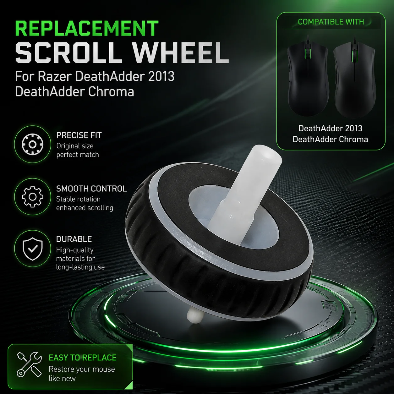 For Deathadder 2013 6400dpi Edition Mice Accessories Mouse Scroll Wheel Pulley Mice Wheel Roller Replacement Parts