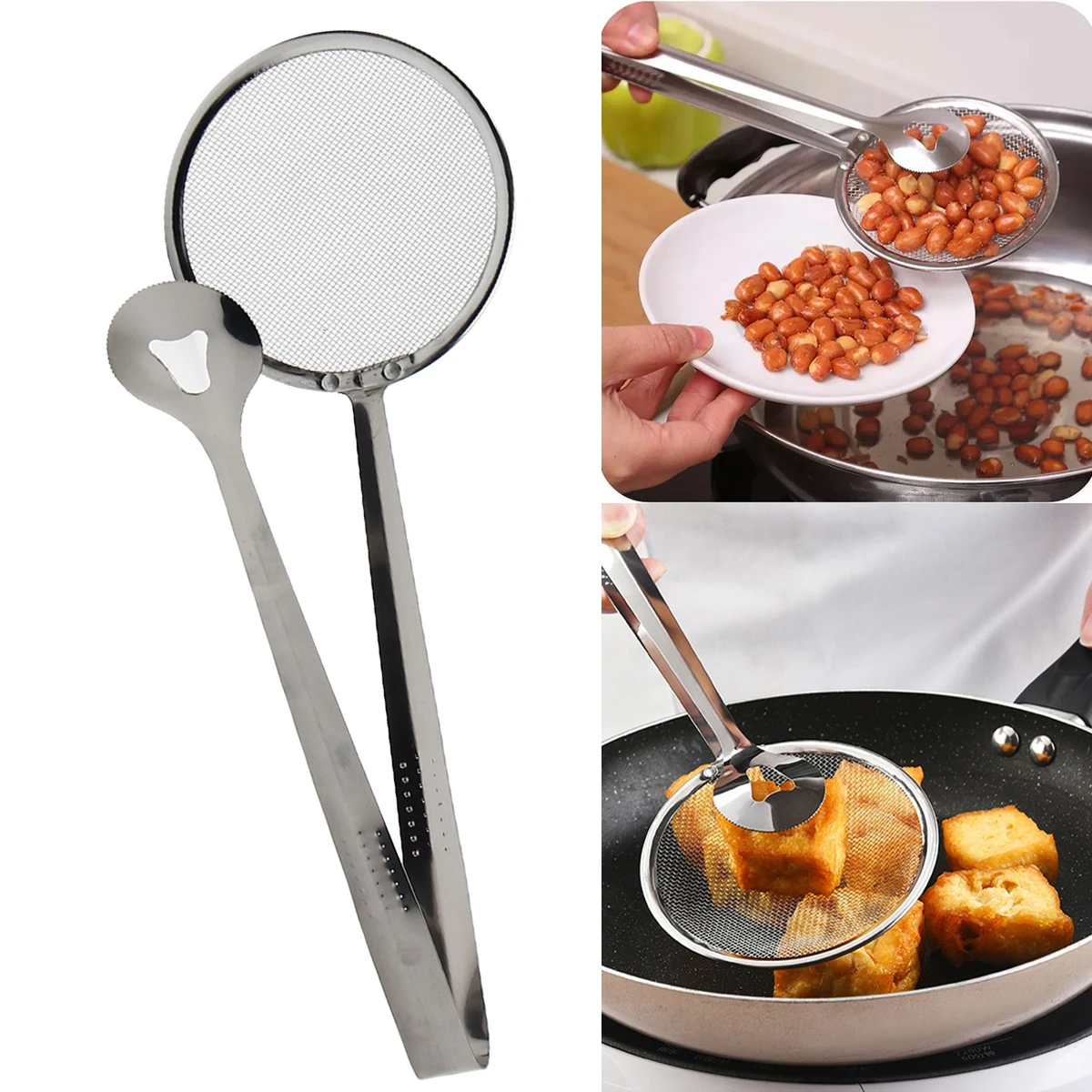 

1pc Stainless Steel Fried Food Filter Clip Cooking Useful Things For Kitchen Gadgets Kitchenware Tools Utensils Item Supplies
