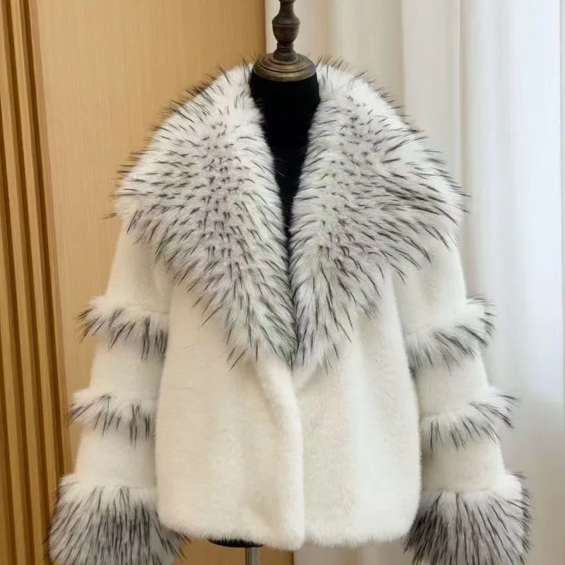 High-end Fur Fox Collar Mink Fashion Versatile Fur Coat Jacket Integrated Foreign Trade Temperament Commuting Women's Clothing