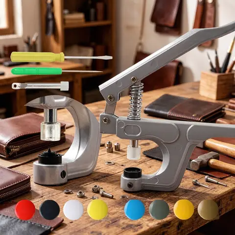 Manual Hand Press Pliers T3/T5/T8 Plastic Resin Snap Button Installation Tool Set Button Machine for Clothing Sewing Craft