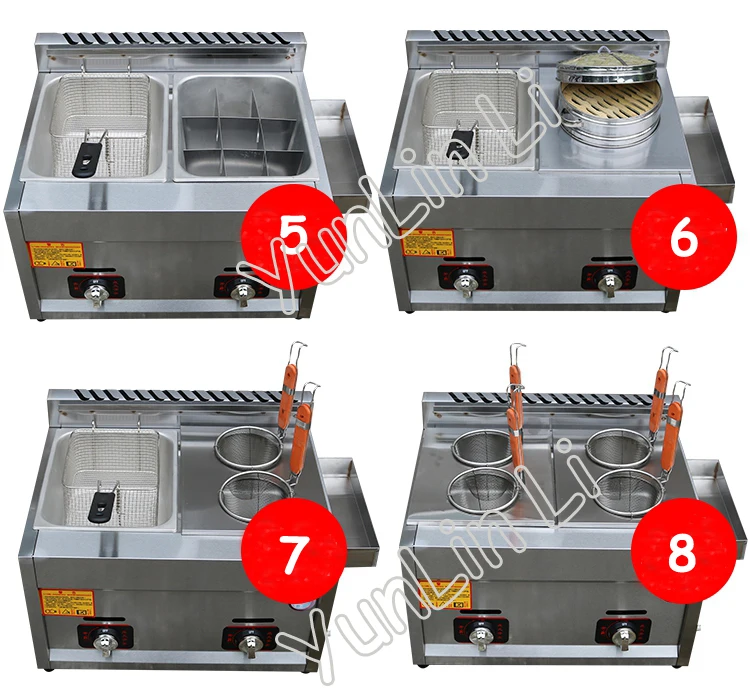 12L Commercial Gas Fryer Machine Double Cylinder Deep Fryer Stainless Steel French Fries Frying Machine