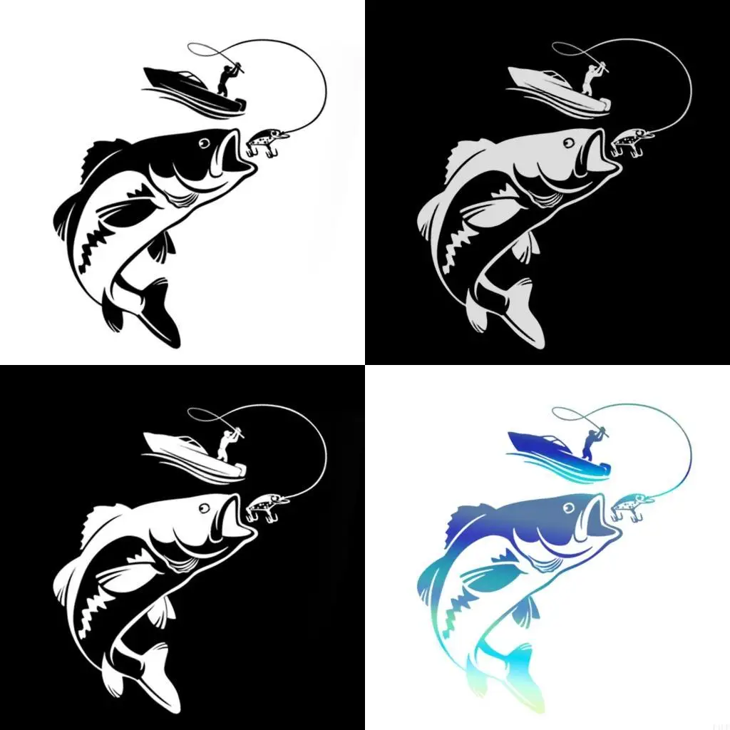 F1CF No Residues Adhesive Car Sticker Fishing Enthusiast Easy Peelable Paint Protecti