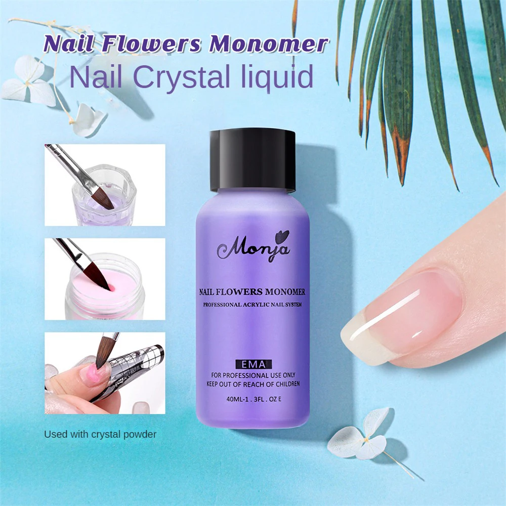 Solução de cristal para realce de unhas, 40ml, extensão de unhas, fácil de usar, líquido de cristal, ferramenta de manicure conveniente, faça você mesmo, inodoro, 1 a 5 peças