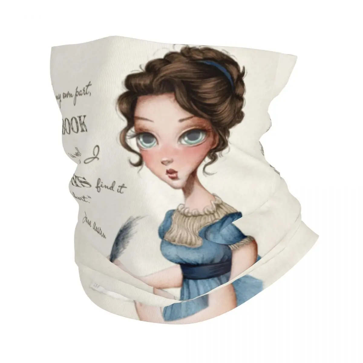 Jane Austen Writing Book Bandana Neck Gaiter UV Protection Face Scarf Cover Men Women Writer Novel Headband Tube Balaclava