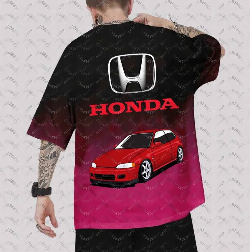 

Honda Quick Dry Racing Men Gradient Color Print Motorcycle Biker Jersey Sportswear Short Sleeve Lightweight Outdoor T-shirt