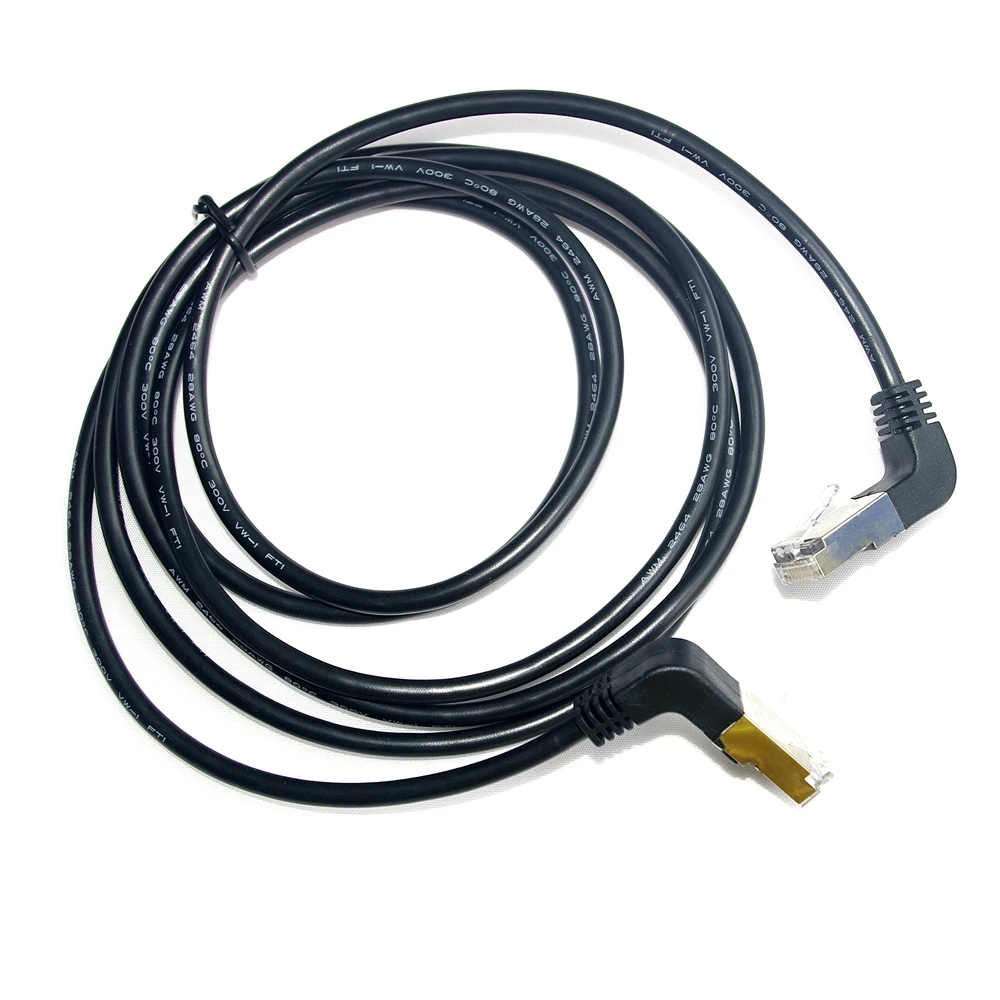 0.5M-5M Double Elbow Bottom Up Angled 90° cat5e 8P8C FTP STP UTP Cat 5e Ethernet Network Cable RJ45 Lan Patch Cable