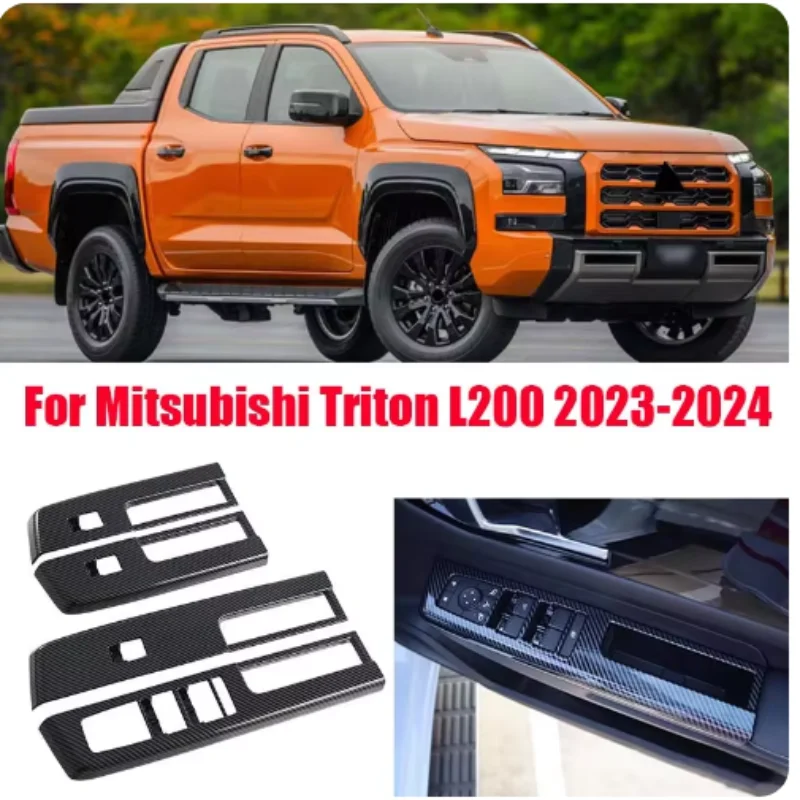 

Для Mitsubishi Triton L200 2025 2024 2023, стеклянная подъемная панель, декоративная рамка, автозапчасти, защита цвета из углеродного волокна, внешние средства