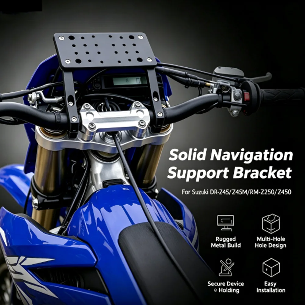 For Suzuki DR‑Z4S DR Z4SM Off-Road Shock Resistant Navigation Bracket Easy Install GPS Phone Holder For DRZ4SM RM‑Z250 RM Z450