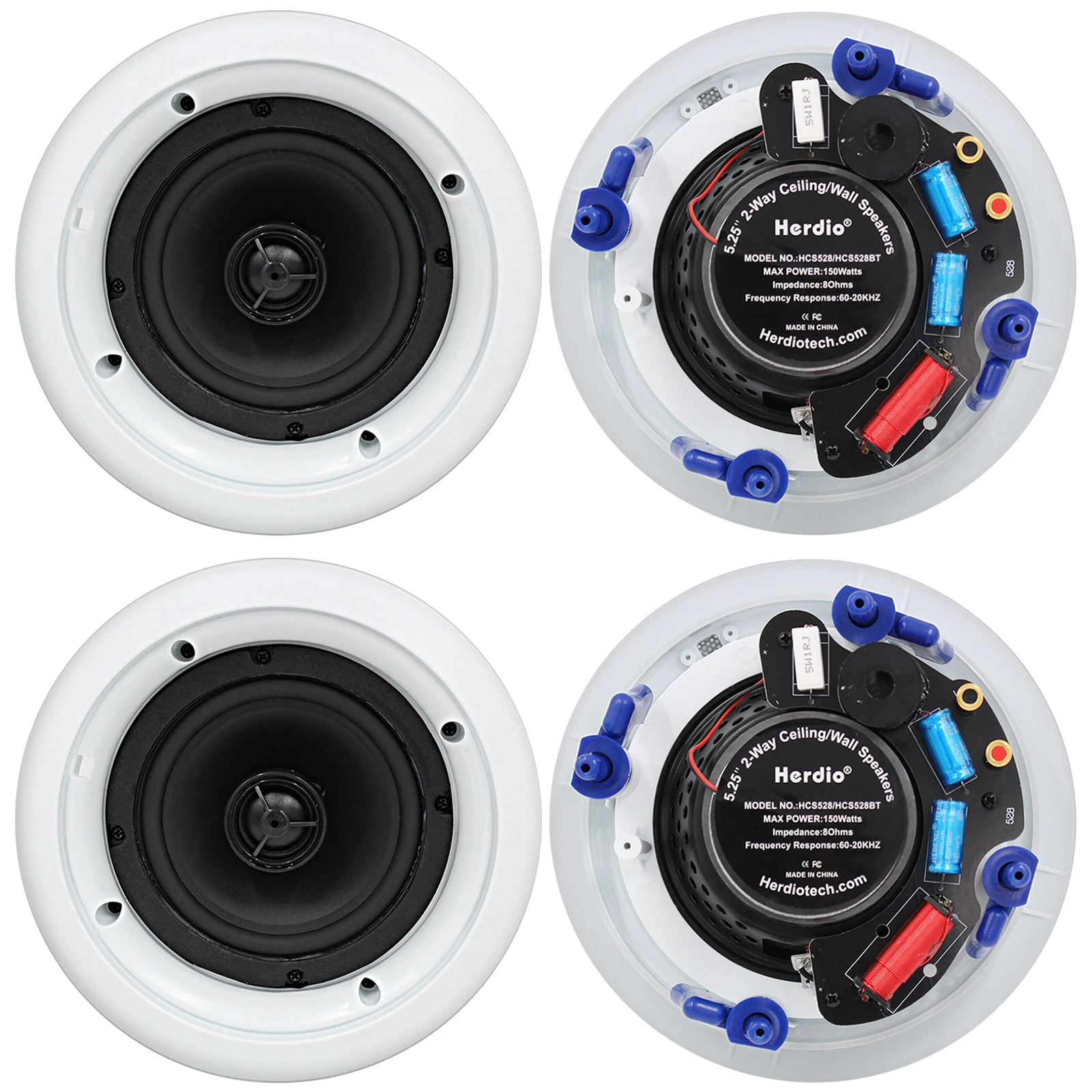 8Ohm 600W Bathroom Ceiling Speaker Background Music System Moisture-Proof Aluminum Can Fashion In-Ceiling Speaker Sound Quality