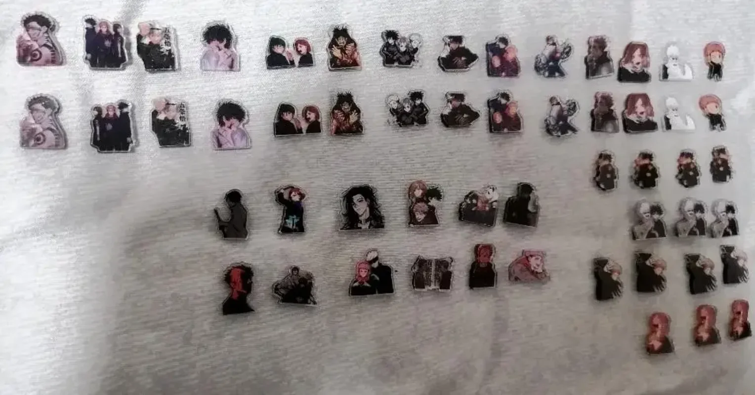 60pcs Random Style Anime Jujutsu Kaisen Gojo Satoru kawaii Figure Mini Acrylic Model Cute Desk Decor Prop Gift
