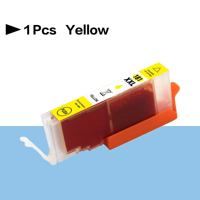 PGI-180XXL CLI-181XXL 180 Black Ink Cartridge Compatible For Canon PIXMA TS6110 TS6210 TS701 Printer cyan M YL Ink Cartridge view 6