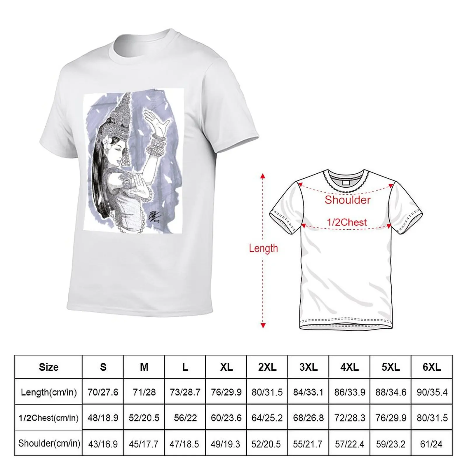 Cambodian Apsara art T-Shirt anime tshirt rapper graphic tees plain white t shirts men