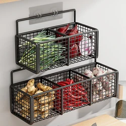 Metal Wall Hanging Storage Basket Sink Organization Over Cabinet Door Organizer Basket for Bathroom Kitchen Living Room