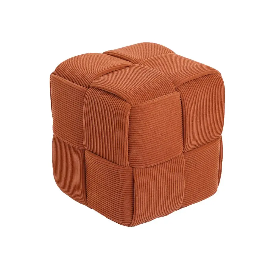 

Ottoman Foot Rest Soft and Comfortable Ottoman Square Corduroy Woven Design Sofa Stool Orange Customizable