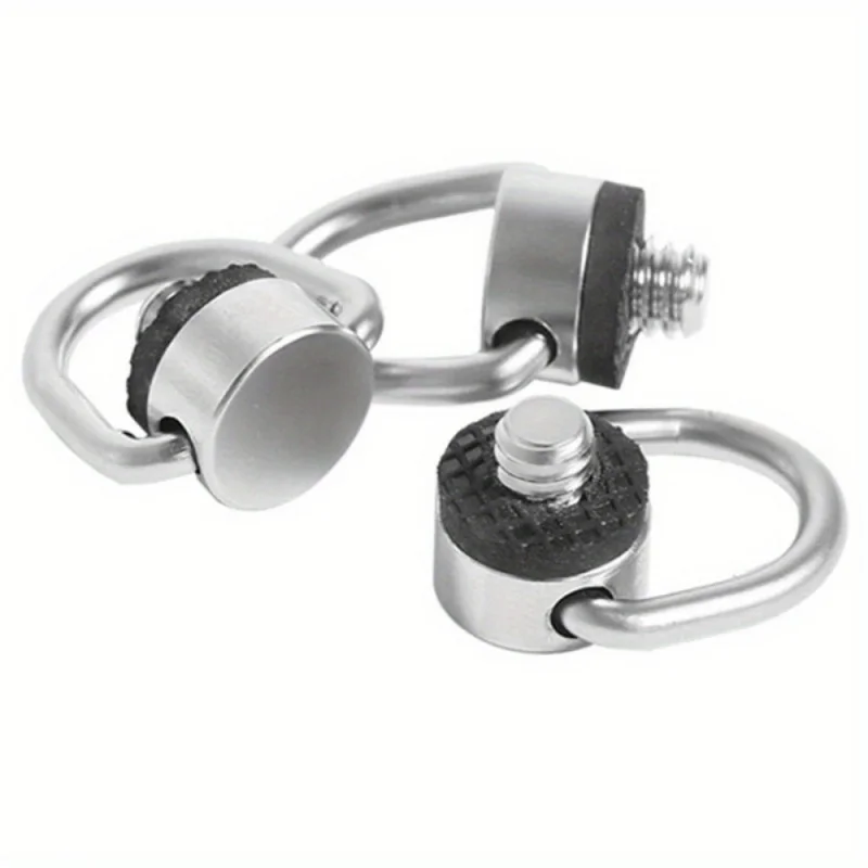 2 Stainless Steel Piece 1/4 Inch Screw Installation D Camera Adapter with Quick-Release Plate - TripodLight、Microphone Security