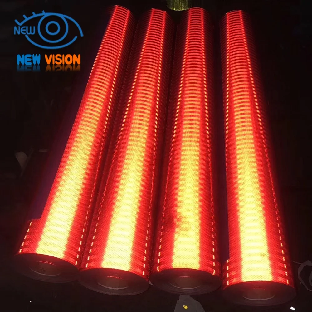 2025 رائجة البيع مقاوم للماء البلاستيك EGP الأغطية العاكسة للتحذير السلامة بولي كلوريد الفينيل فيلم الفلورسنت الطريق شريط عاكس تسجيل المجلس #3