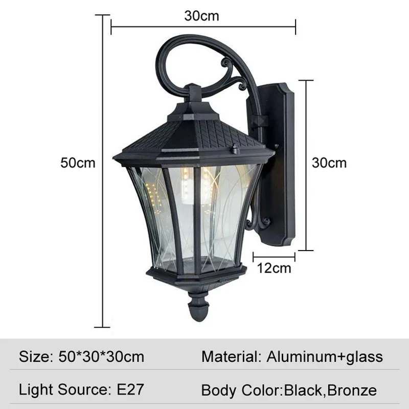 Outdoor Wall Lamp Simple European Waterproof Moisture-Proof Aluminum Lamps Courtyard Mall Gate Balcony Corridor Wall Light