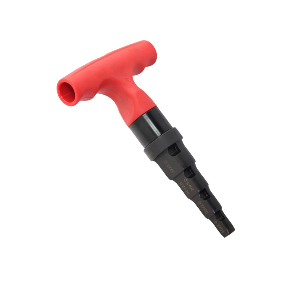 Manual Aluminum-Plastic Pipe Chamfer Tool, 4-in-1 Rotary Rounding & Deburring Reamer, 16-32mm, Heat-Treated Steel