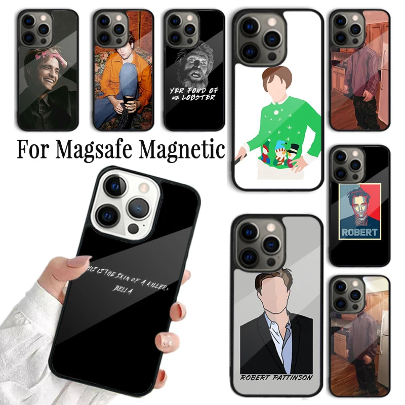 Coque Phone Case For iPhone 16 15 14 13 12 11 Pro Max Plus Magsafe Magnetic Wireless Charging Cover Robert Pattinson Standing