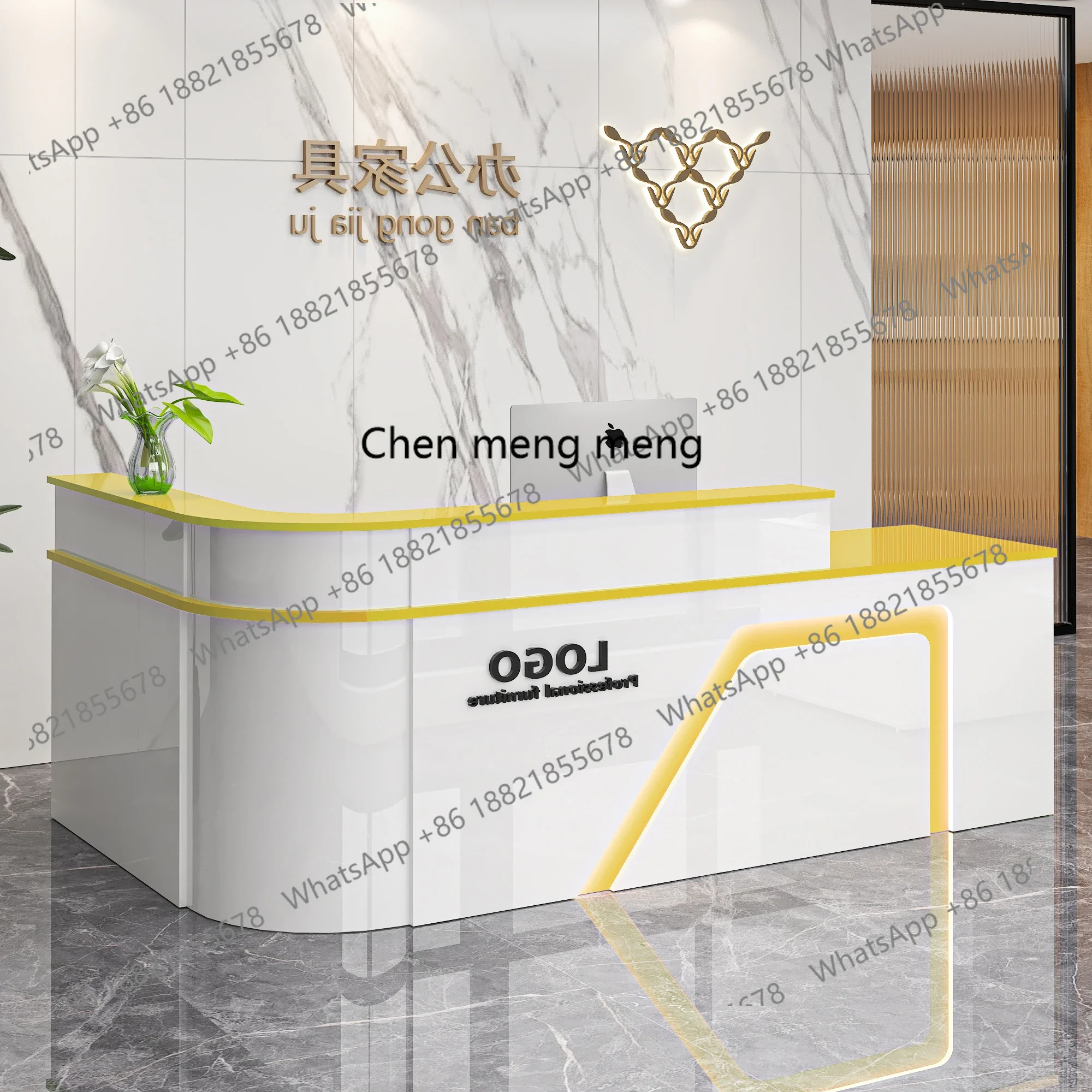 M46 결제대 접수대 프론트 데스크 바 매장 작은 곡선형 코너 미용실 슈퍼마켓