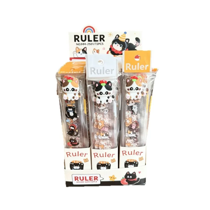 36pcs/lot Kawaii Cat Ruler Cute Bookmark Measuring Drawing Tool Promotional Gift School Supplies