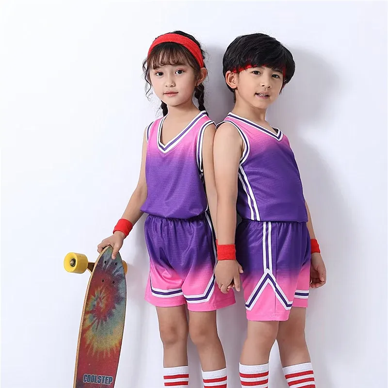 Men Kids Basketball Jersey Sets Boys Girls Tracksuit Clothes Kits Breathable Youth Children Sport Uniforms Training Suits