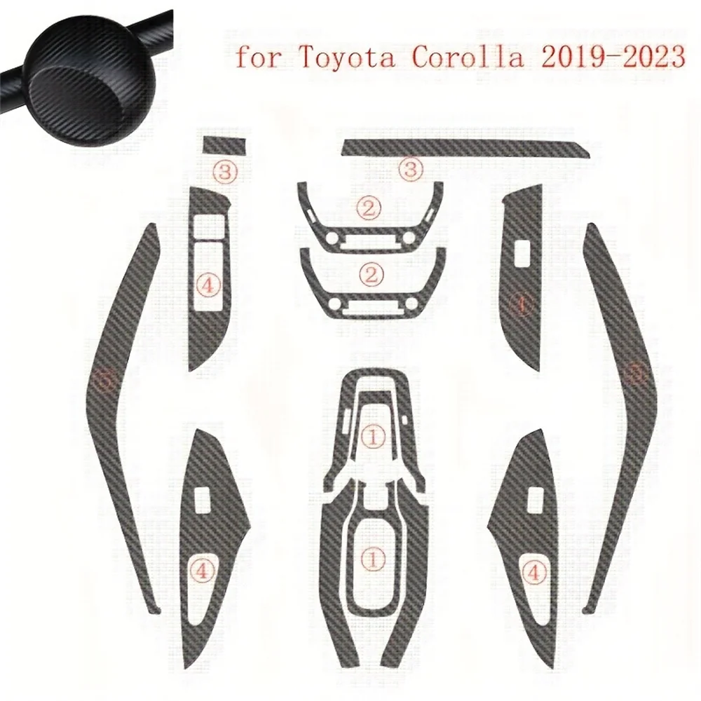 For Toyota Corolla CROSS 2019-2024 Car Film Interior Stickers Center Console Gear Dashboard Air Door Handle Lift Panel