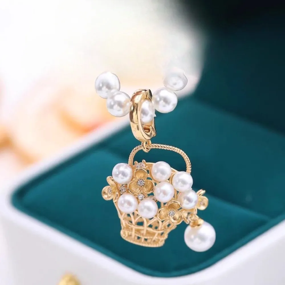 

5 шт., аксессуары из жемчуга «сделай сам», медь, позолоченный, изысканный, инкрустированный цирконием, горшок для свежих цветов, универсальная подвеска с пряжкой, пустой держатель