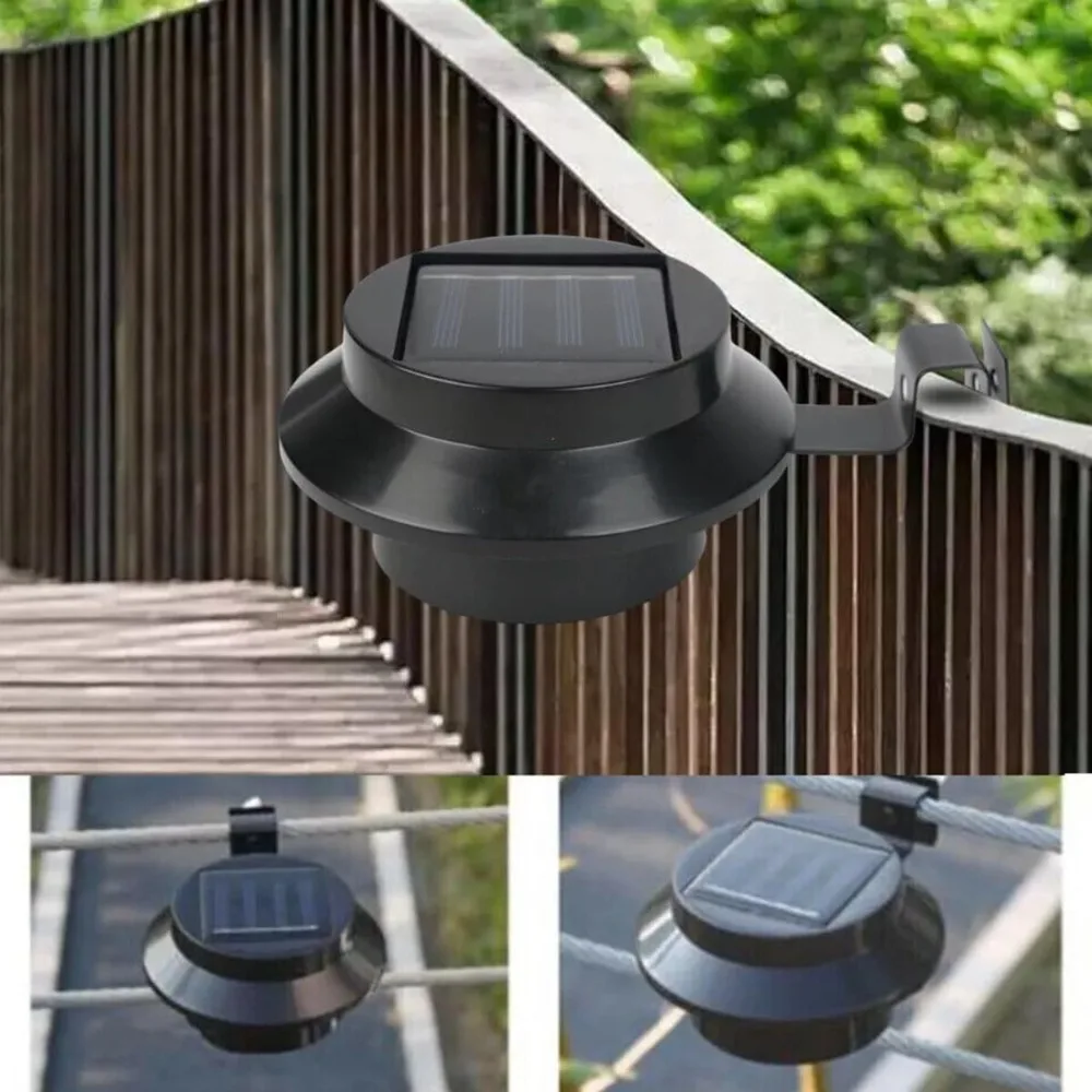 LED Solar Gutter Light Outdoor Solar Security Lights Waterproof Fence Wall Lamp Garden Wall Lobby Pathway Lamp white light