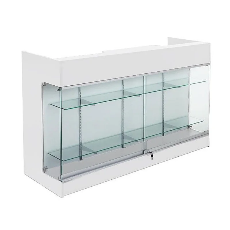 custom.6ft Full Front Glass Showcase Glass Checkout Counter