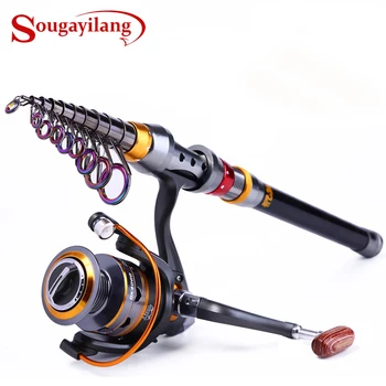 Sougayilang 1.8-3.6m Telescopic Fishing Rod and 11BB Fishing Reel Wheel Portable Travel Fishing Rod Spinning Fishing Rod Combo 1