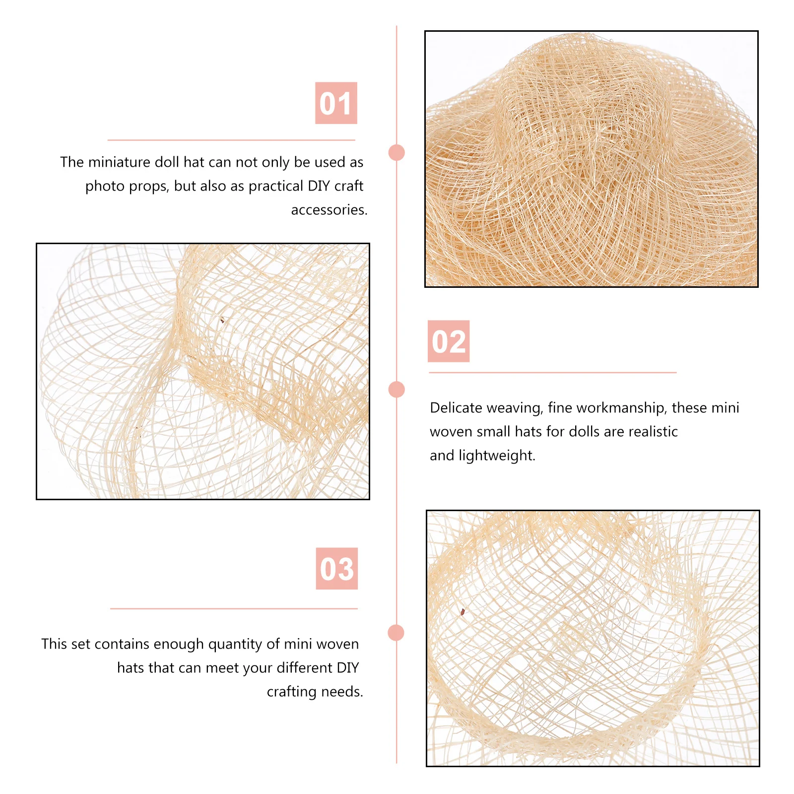 12 قطعة قبعات القش الصغيرة المنسوجة قبعات مصغرة الزخرفية للحرف اليدوية دمية اكسسوارات قبعة صغيرة الحلي قبعة صغيرة