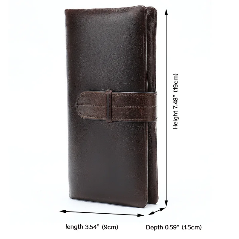 wallet men\'s genuine leather purse for clutch male s long Leather zipper business money bag 6018