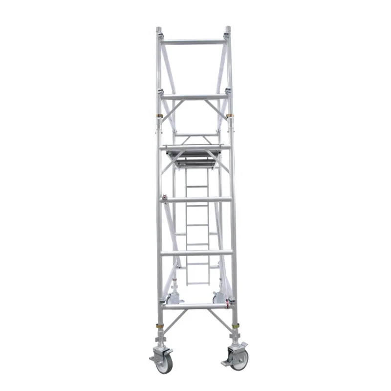 Système d'échafaudage en alliage d'aluminium, assemblage de verrouillage rapide, tour Mobile, plate-forme de Construction légère pour les travaux d'entretien