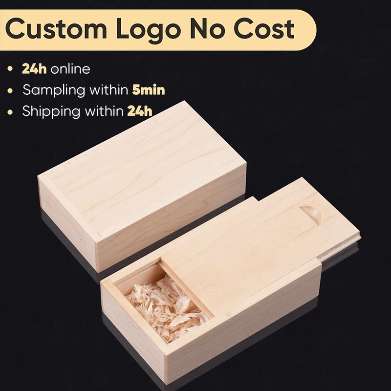 Maple Wooden Pull-out Box Sliding Cover Wooden Box Wooden Storage Box Log Drawer Wood Jewelry Organizer Case DIY Case