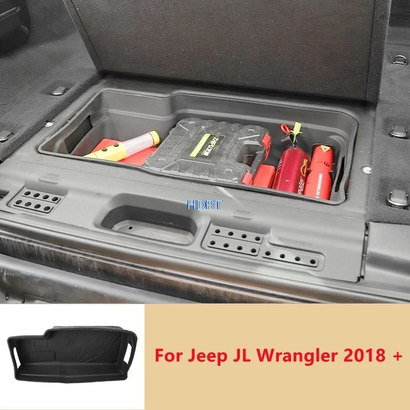 Car Style Rear Trunk Storage Box Dust Proof Pad Tail Boot Container Case Organizer Cover Accessories For Jeep JL Wrangler 2018 +