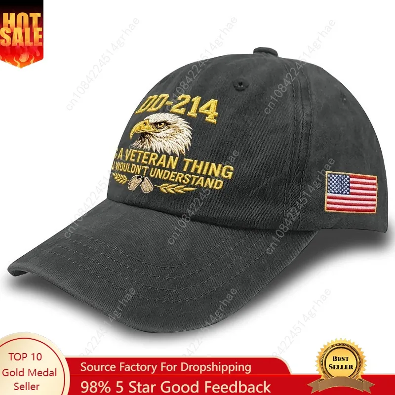Dd-214 It's A Veteran Thing You Wouldn't Understand Hats for Men Stylish Washed Distressed Baseball Cap