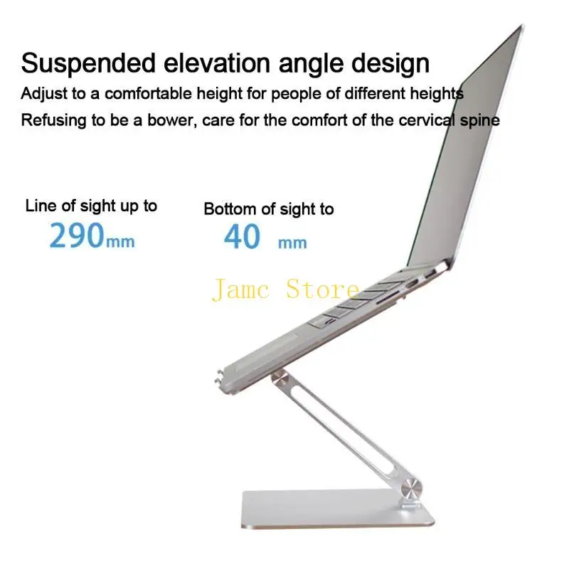 LX0B Notebook Stand Adjustable Aluminum Alloy Lift Laptop Heighten Holder for PC Tablets 7-17 inch Anti-slip