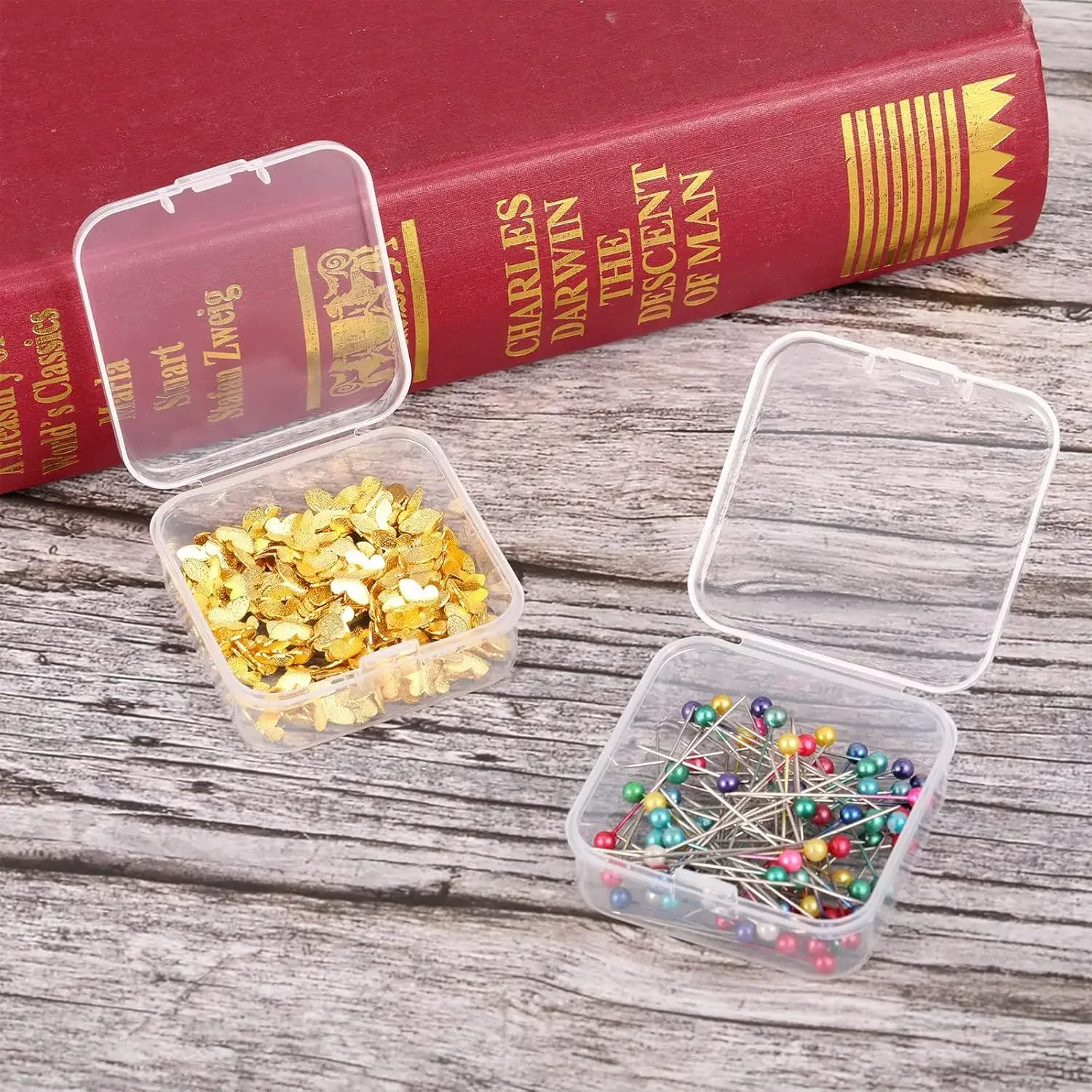6/72Pcs Plastic Storage Box Mini Transparent Jewelry Beads Earring Ring Dustproof Container Earplugs Packaging Boxes Organizer