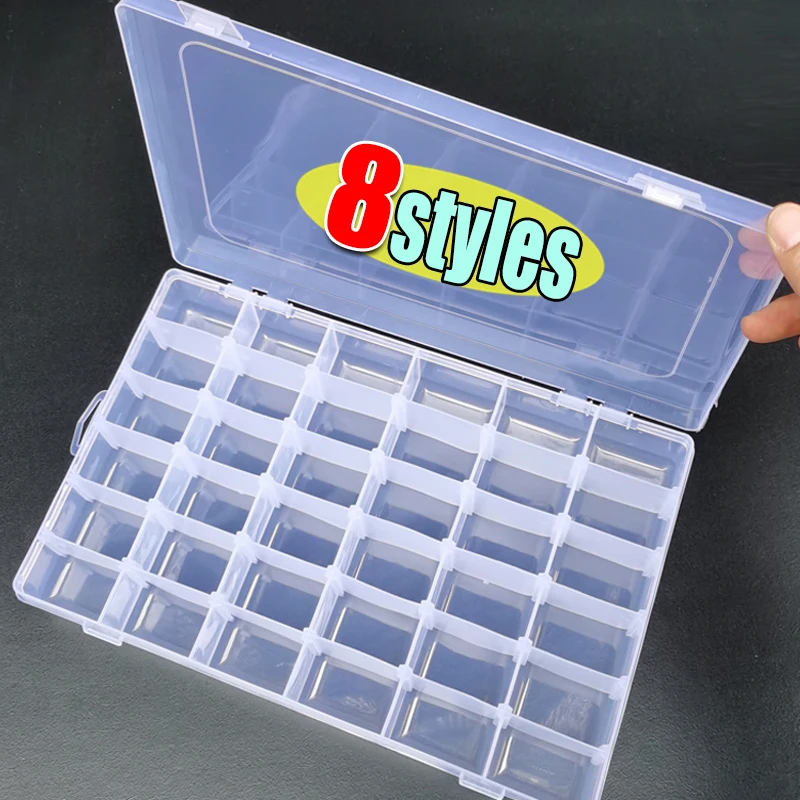 

Transparent Jewelry Box Organizer Plastic Storage Case Adjustable Container For Beads Earring Box Jewelry Organizer Display Box