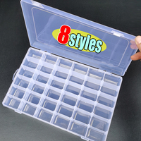 Transparent Jewelry Box Organizer Plastic Storage Case Adjustable Container For Beads Earring Box Jewelry Organizer Display Box