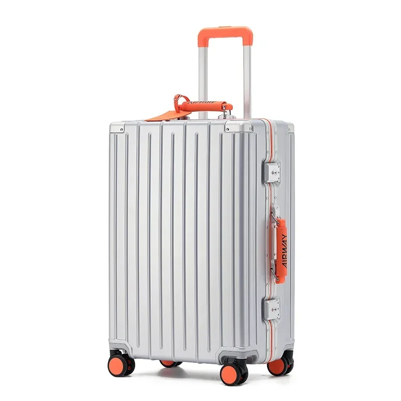 Aluminum Frame Luggage Women Boarding Bag Men Trolley Case Universal Wheel Suitcase Pc Rechargeable Suitcase 20 24 26 28 Inch